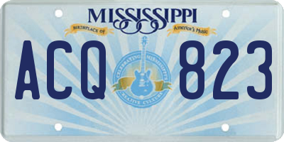 MS license plate ACQ823