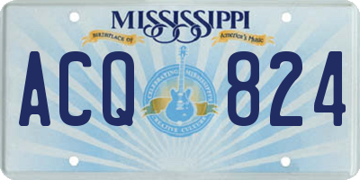 MS license plate ACQ824