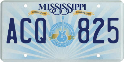 MS license plate ACQ825