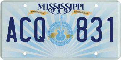 MS license plate ACQ831