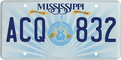 MS license plate ACQ832