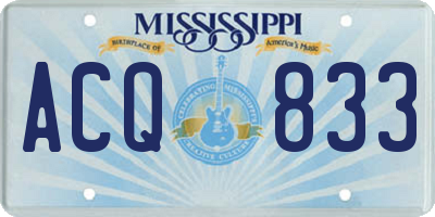 MS license plate ACQ833