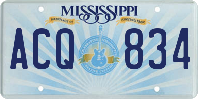 MS license plate ACQ834