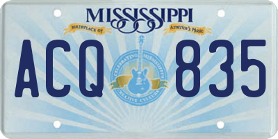 MS license plate ACQ835