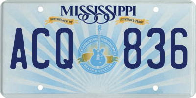 MS license plate ACQ836