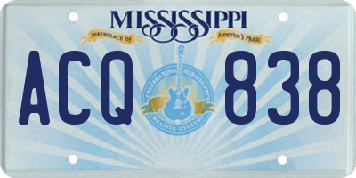 MS license plate ACQ838