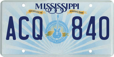 MS license plate ACQ840