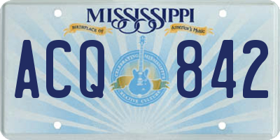 MS license plate ACQ842