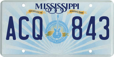 MS license plate ACQ843