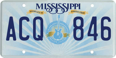 MS license plate ACQ846