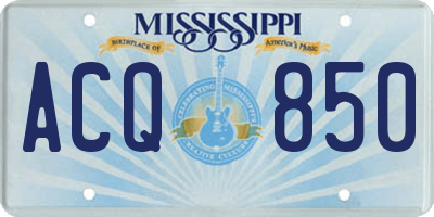 MS license plate ACQ850