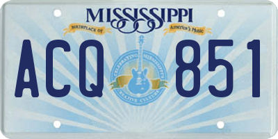 MS license plate ACQ851