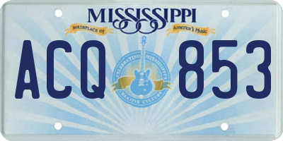 MS license plate ACQ853
