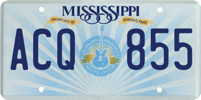 MS license plate ACQ855