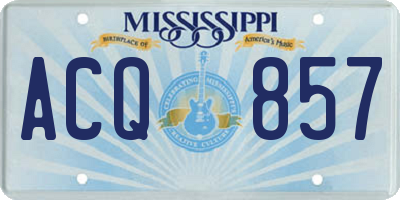 MS license plate ACQ857