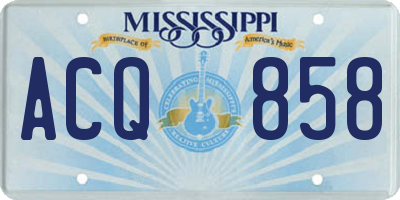 MS license plate ACQ858