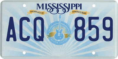 MS license plate ACQ859