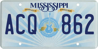 MS license plate ACQ862