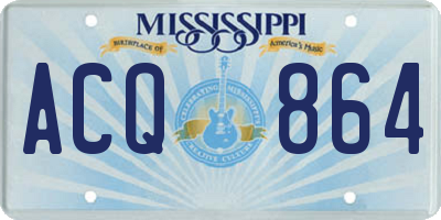 MS license plate ACQ864