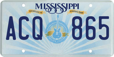 MS license plate ACQ865