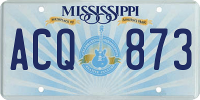 MS license plate ACQ873
