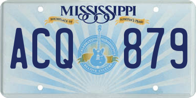 MS license plate ACQ879