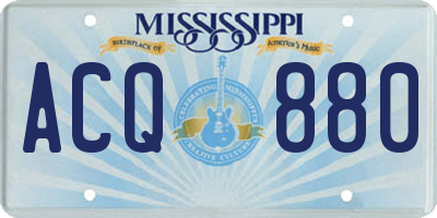 MS license plate ACQ880