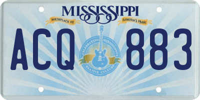 MS license plate ACQ883