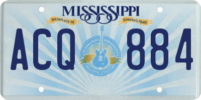 MS license plate ACQ884
