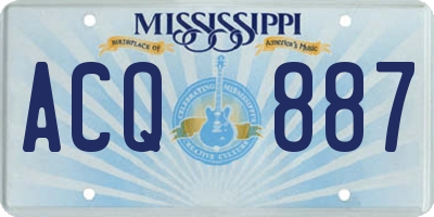 MS license plate ACQ887