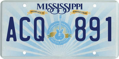 MS license plate ACQ891