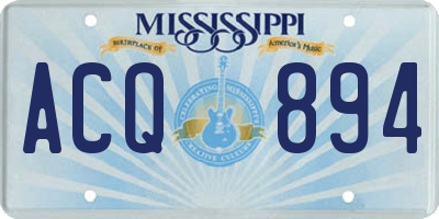 MS license plate ACQ894