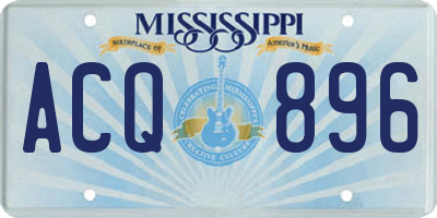 MS license plate ACQ896