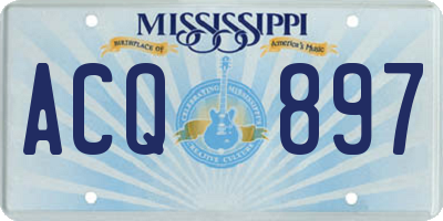 MS license plate ACQ897