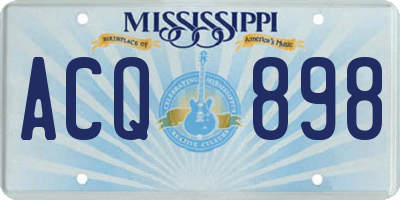 MS license plate ACQ898