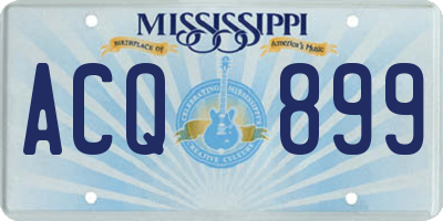 MS license plate ACQ899