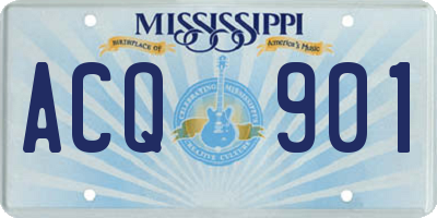 MS license plate ACQ901