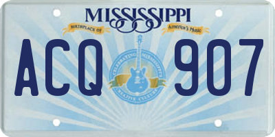 MS license plate ACQ907