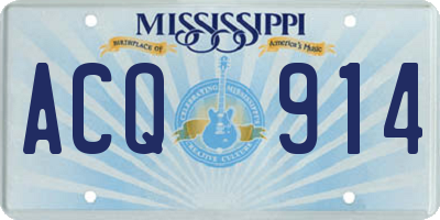 MS license plate ACQ914