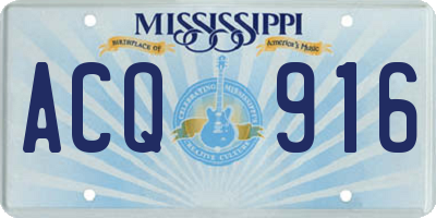 MS license plate ACQ916