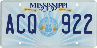 MS license plate ACQ922