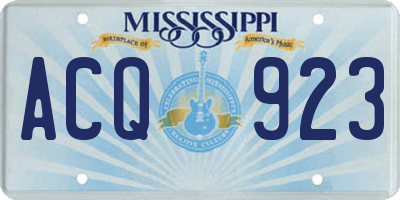 MS license plate ACQ923