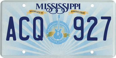MS license plate ACQ927