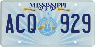 MS license plate ACQ929