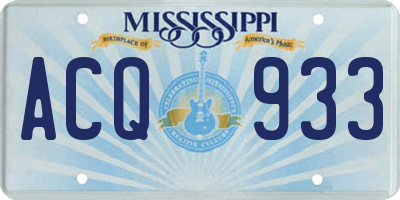 MS license plate ACQ933