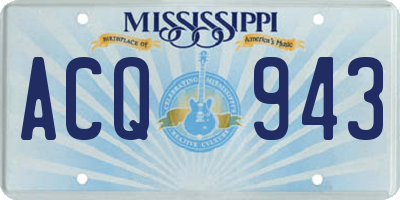MS license plate ACQ943