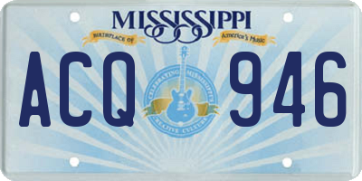 MS license plate ACQ946