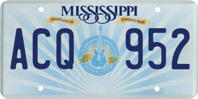 MS license plate ACQ952