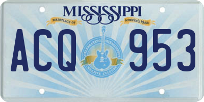 MS license plate ACQ953