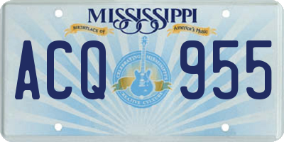 MS license plate ACQ955